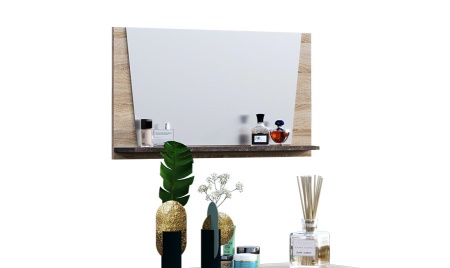 Зеркало Санремо Дуб Сонома Светлый/Ателье Темное (Ш-900 х В-500 х Г-122 мм)