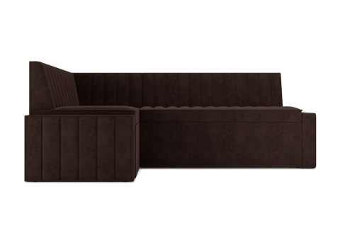 Кухонный угловой диван дельфин Вермут микровелюр коричневый