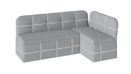 Скамья Угловая со Спальным Местом «Майами» (Дуб Сонома Трюфель/Рогожка Сине-Бежевая)Д-1910+1220 мм x Г-500 мм x В-780 мС