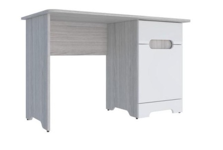 Стол Письменный Палермо МДФ (Ш-1200 х Г-550 x В-750 мм) Ясень Шимо Светлый/ фасад Белый Глянец