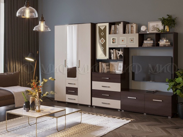 Гостиная Бостон (Ш-3200 мм x В-2120 мм x Г-470 мм)/Разные Цвета